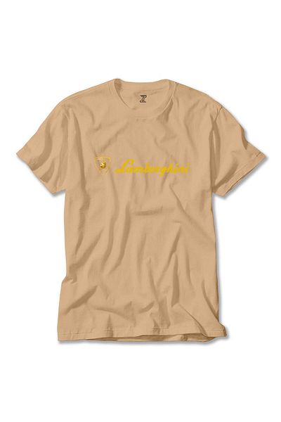 Z zepplin Κρεμ μπλουζάκι Lamborghini Gold Logo Text