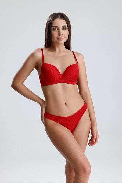 Kompedan Σετ σουτιέν Jacquard Satin Look Supported |   Κόκκινο 230