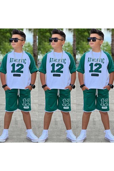 MUMİKİDS Boys Summer T-Shirt - Shorts Bottom Top Set with Pockets