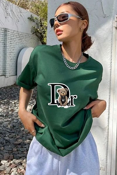 uyguntarz Unisex Dr. Bear Design Μπλουζάκι με στάμπα