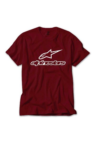 Z zepplin تي شيرت أحمر بشعار Alpinestars