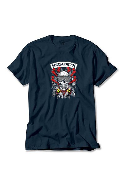 Z zepplin Μπλουζάκι Megadeth Skull and Chemical Bomb Navy Blue