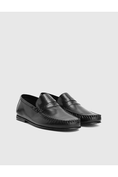 İLVİ Colne Genuine Leather Black Men's Loafer Shoes