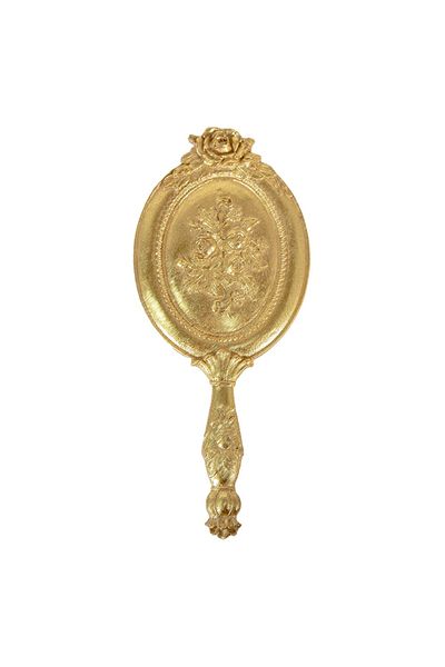 Clayre & Eef Hand mirror polyresin gold 10x1x25 cm