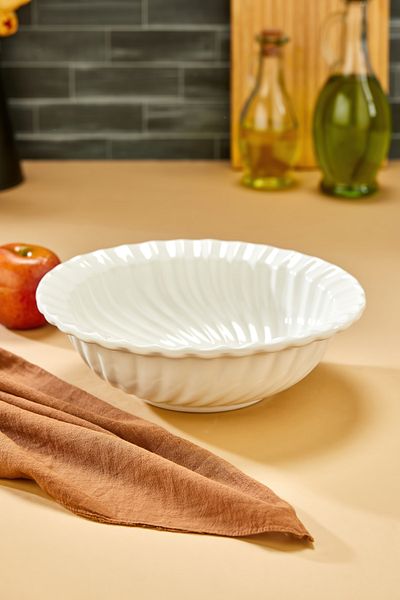 Akkoyunlu home Papatya Oval Presentation Plate Serving Bowl Presentation Bowl