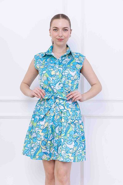 FİDEY Women's Shirt Dress Patterned Satin