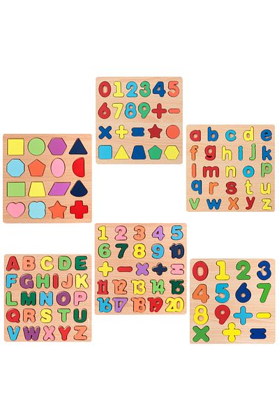 Teno Set 6 Tablite Educationale Montessori Teno®, cifre, operatii matematice, alfabet, multicolor