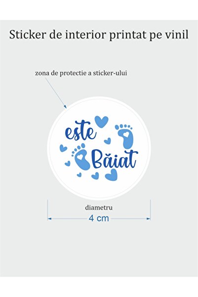 OEM Set 32 stickere pentru petrecere Gender Reveal - Este baiat Este Fata, diametru 4 cm, model 3