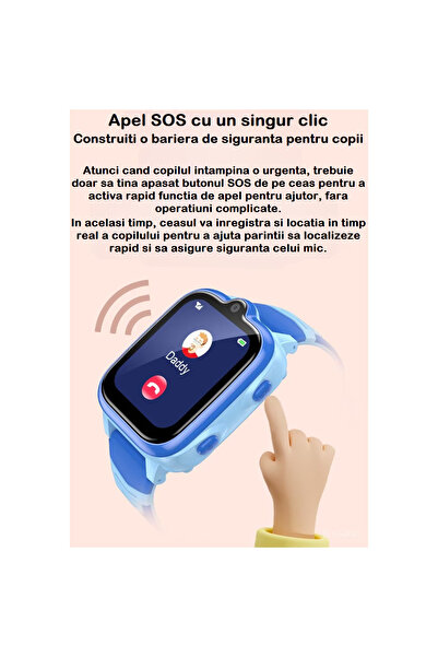 Smart Vibe Smartwatch pentru Copii 4G Video Call UltraHD MiniWATCH® eKiD21 Infinity GPS Tracking WiFi/LBS, Blue