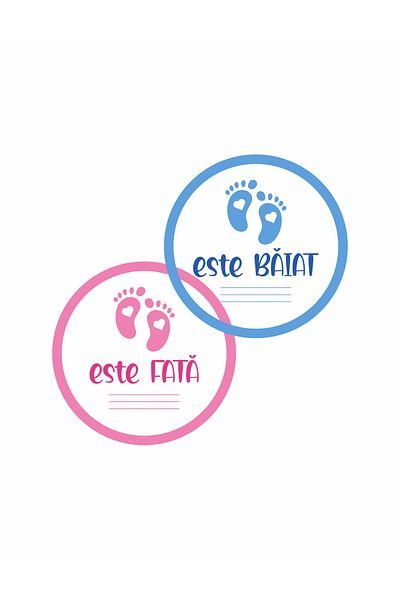 OEM Set of 16 stickers for Gender Reveal party - It's a boy It's a girl, diameter 9 cm