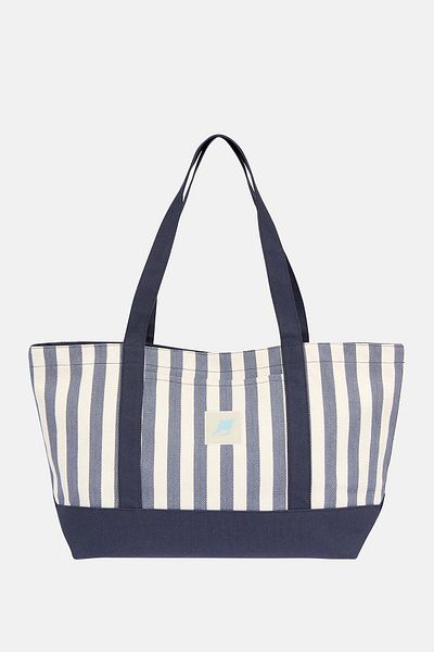 WWF Market Τσάντα παραλίας Shell Canvas - Navy Blue/Beige