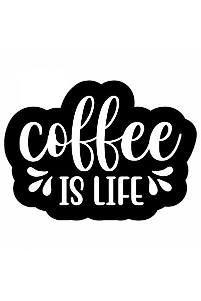 INOVATIX Set de 8 piese, Autocolant Cafeaua este viață, INOVATIX®. 6 cm