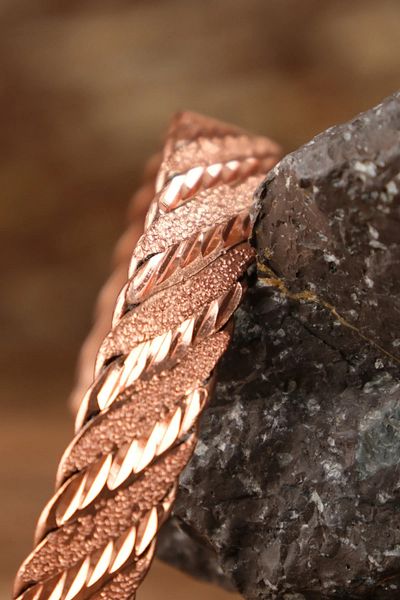 SUMRA Handmade Gunmetal Motif Pure Copper Unisex Bracelet Sm-B-0317