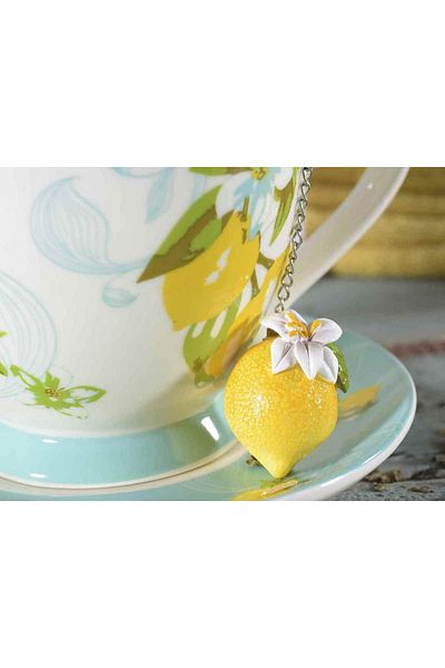 Decorer Set 4 infuzoare de ceai cu decor Lămâie 5,5x4,5x13,5 cm