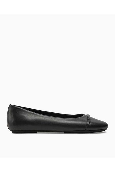 Calvin Klein Black Leather Ballerinas - Hw0hw02145beh