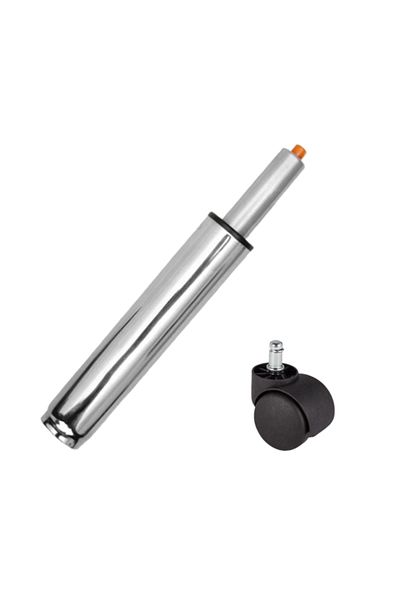 Depox Set role universale Ø11 mm, PVC și cilindru cu piston, gaz, pentru scaune de birou, argintii, 35 cm