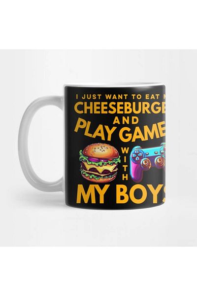 Pixxa Cheeseburger and Games Mug