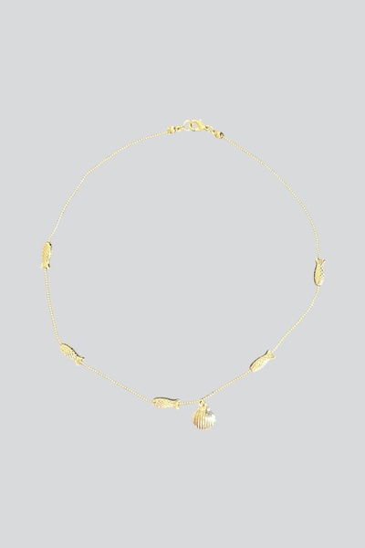 stravis Çoklu Balıklı ve Deniz Kabuğu Uçlu Kolye