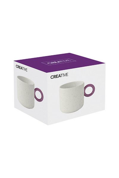 EasyLife Microwave and Dishwasher Safe Porcelain Coffee Mug White and Violet 350ml
