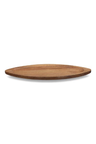 Bien Servi Elegant Design Oval Shaped Acacia Serving Plate Brown