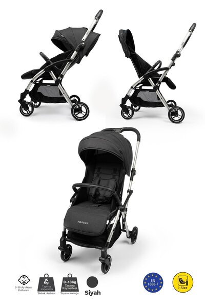 Kanz Marcus Kolay Katlanabilen Kabin Bebek Arabası Raisin Black
