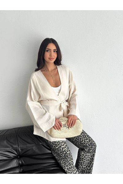 YAKAMOZ34BUTİK Tie-Dye Kimono Muslin Fabric