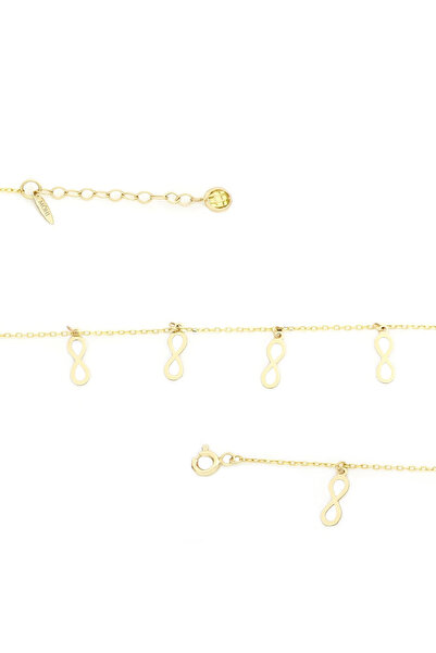 MOHI Fine Jewellery Bratara de picior din aur galben de 14k cu infinit