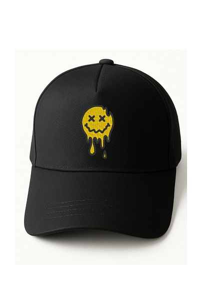 KEYFHOME Black Unisex Sports Hat Summer Cotton Sweatband & Air Holes Embroidered