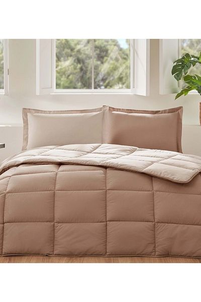 Özdilek Özdilek 100% Cotton (Elastic Sheet) Double Bed Set-Colourist Earth Milk Coffee