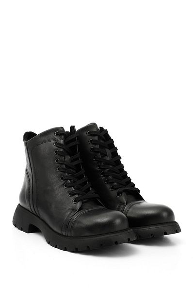 GÖNDERİ(R) Women/Girls Black Zippered Genuine Leather Boots