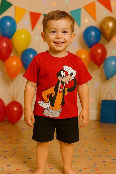 MİNYON BABY Goofy Printed Men's Bottom Top Set