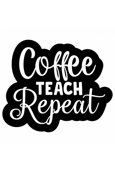 INOVATIX Set de 8 piese, autocolant cafea teach repeat, INOVATIX®. 6 cm