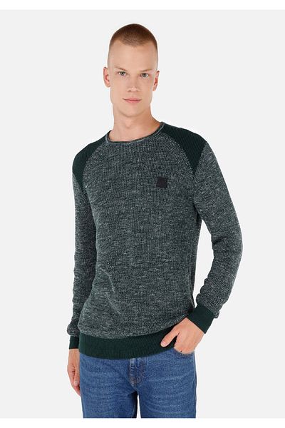 Colin's Regular Fit Round Neck Men's Green Sweater