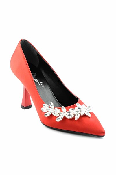 Bambi Kırmızı Kadın Klasik Topuklu Ayakkabı K01596134638