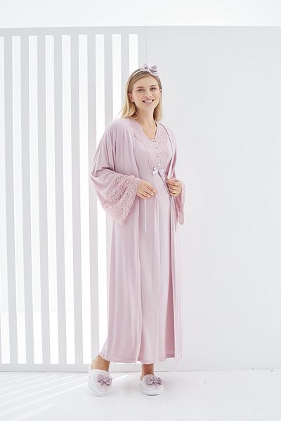 Lohussa طقم ملابس نوم للنساء من Dusty Rose بتصميم خاص وأزرار وأزرار للحمل والحمل