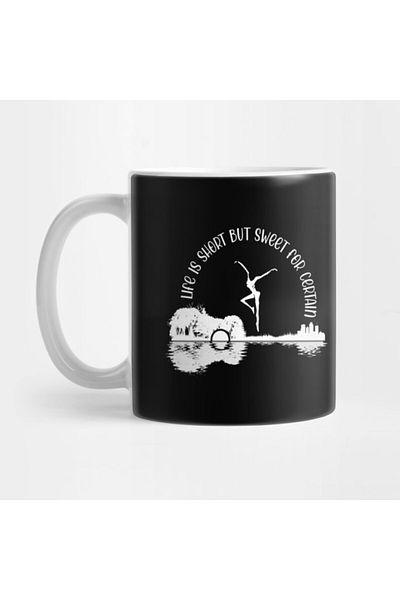 Pixxa Life Is Short but Sweet for Certain Dave Guitar Mug