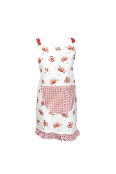 Clayre & Eef Șorț de bucătărie pentru copii cu maci din bumbac 48x56 cm