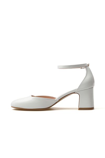 YAŞAR KAŞLI Women's Thick Heeled Shoes 25Y Ykş.8355 Z White Patent Leather