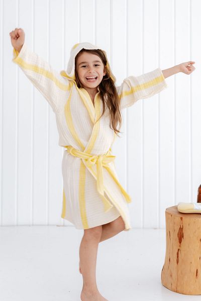 Tuğba Kuğu 4 Layer Muslin Bathrobe - Line Series