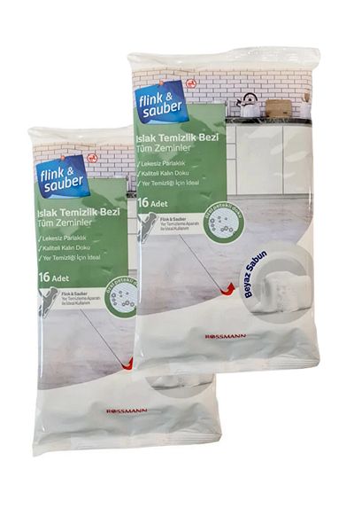 Flink Sauber Floor Cloth Wet White Soap Scented 16 Pack (2 Pieces)