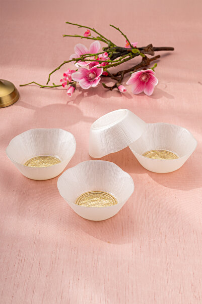 Emsan Golden 4 Piece Glass Conical Bowl 13 cm