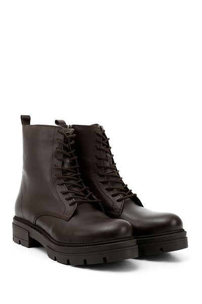 GÖNDERİ(R) Women/Girls Brown Antique Zippered Genuine Leather Boots