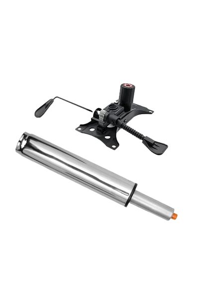 Depox Set de plăci de echilibru metalice, 25 cm x 15 cm și cilindru cu piston, gaz, pentru scaune de birou, argintiu, 35 cm