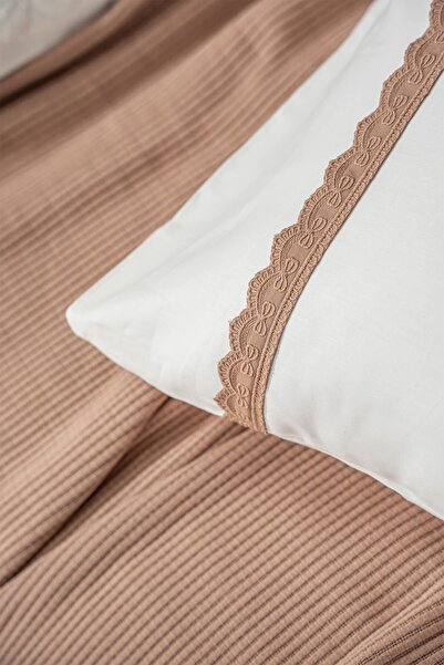 Ecocotton Alessa Double Pique Set 100% Organic Cotton Jacquard Terra 260X240 cm