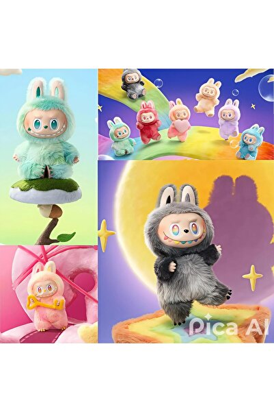 IQTENA Third Generation Labubu Vinyl Macaron Doll, 17 cm (Pink)