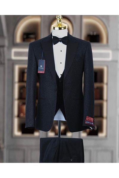 marco mılano Formal Suit, Slim Fit, 5 Pieces, Waist 1, Glitter Pattern