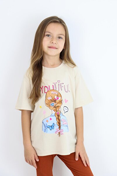 MiaBaby Basic Printed Girl's T-Shirt 4-10 Years