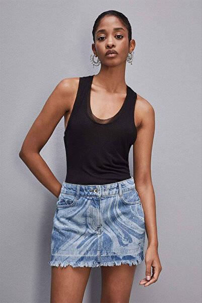 Patrizia Pepe LIGHT JERSEY TOP - PATRIZIA PEPE - BLACK, XS/S