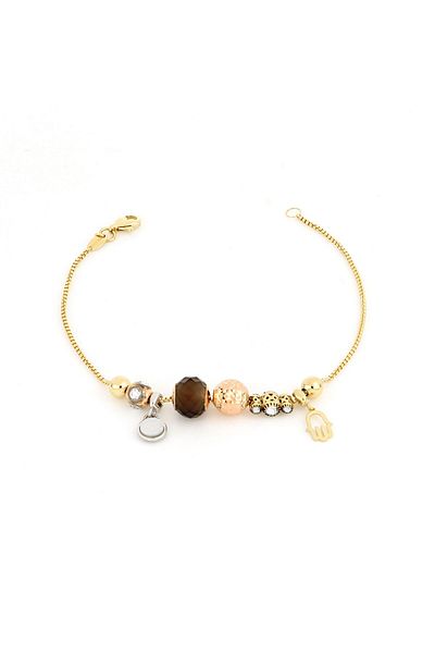 MOHI Fine Jewellery 14k yellow gold bracelet with colored stone