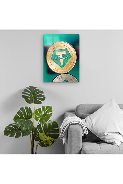 Pixxa Tether Coin - Kripto - Kriptovaluta Metalni Stol Model 3